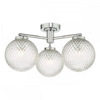Wayne Bathroom 3 Light Semi Flush Ceiling Light In Polished Chrome Finish IP44 WAY5350