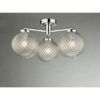 Wayne Bathroom 3 Light Semi Flush Ceiling Light In Polished Chrome Finish IP44 WAY5350