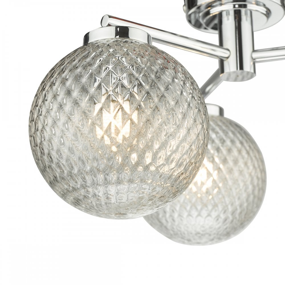 Wayne Bathroom 3 Light Semi Flush Ceiling Light In Polished Chrome Finish IP44 WAY5350