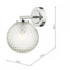 Wayne Bathroom Single Wall Light In Polished Chrome Finish IP44 WAY0750
