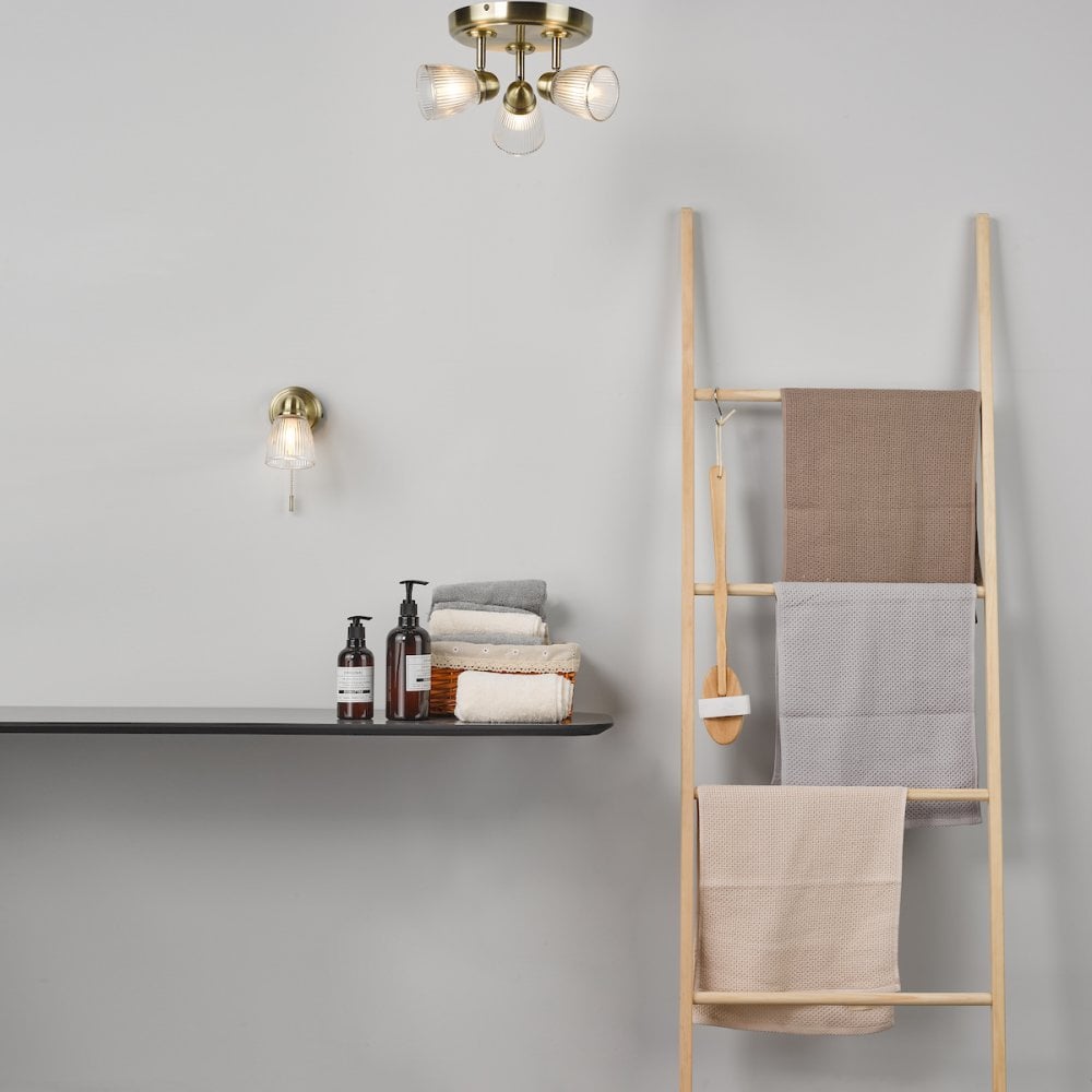 Cedric Bathroom Single Wall Light In Antique Brass Finish IP44 CED0775