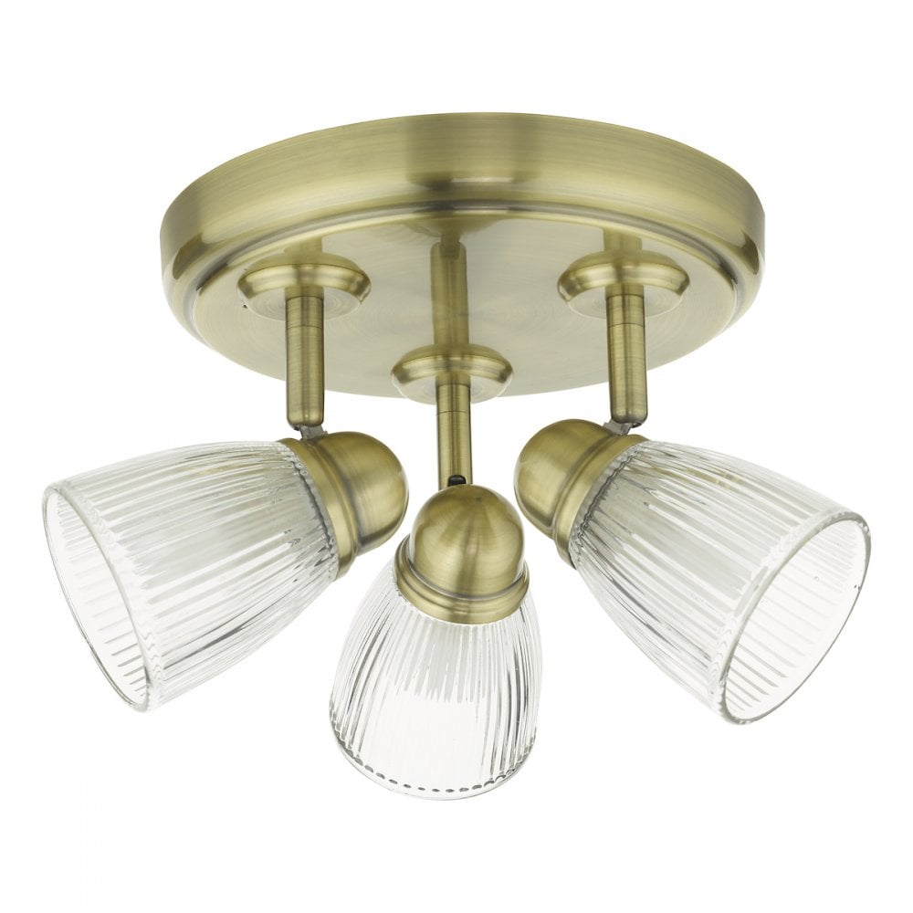 Cedric Bathroom 3 Light Spotlight In Antique Brass Finish IP44 CED7675