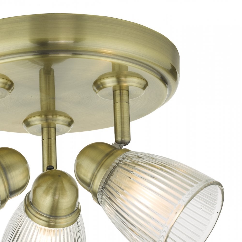 Cedric Bathroom 3 Light Spotlight In Antique Brass Finish IP44 CED7675