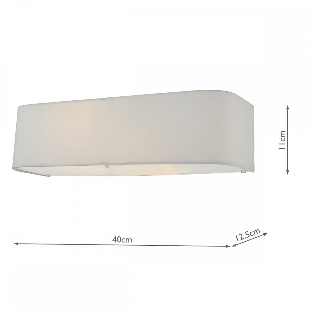 Ronda Modern 2 Light Wall Light With Ivory Shade RON092