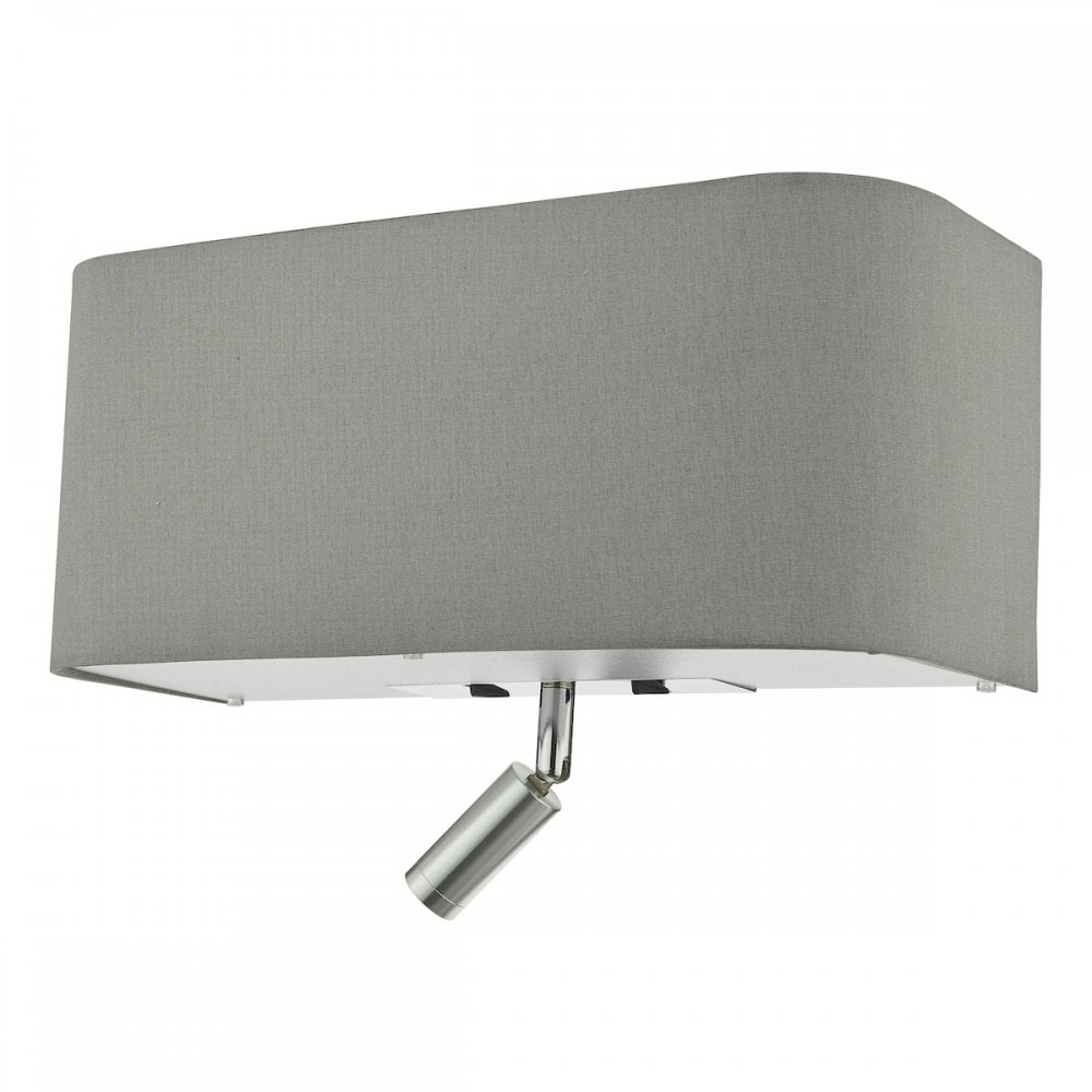 Ronda Modern 3 Light Wall Light With Grey Shade And Reading Light RON7139L