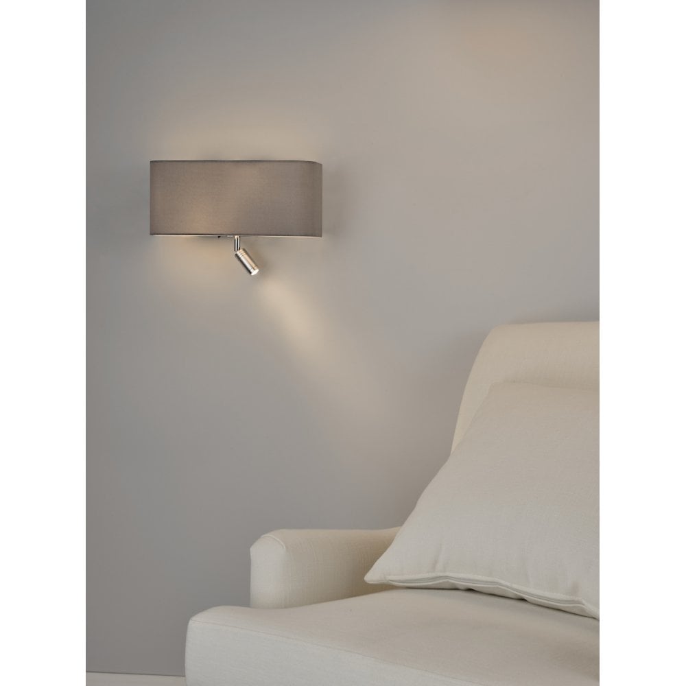 Ronda Modern 3 Light Wall Light With Grey Shade And Reading Light RON7139L
