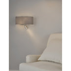 Ronda Modern 3 Light Wall Light With Grey Shade And Reading Light RON7139L