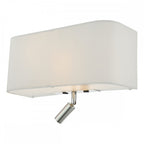 Ronda Modern 3 Light Wall Light With Ivory Shade And Reading Light RON712L