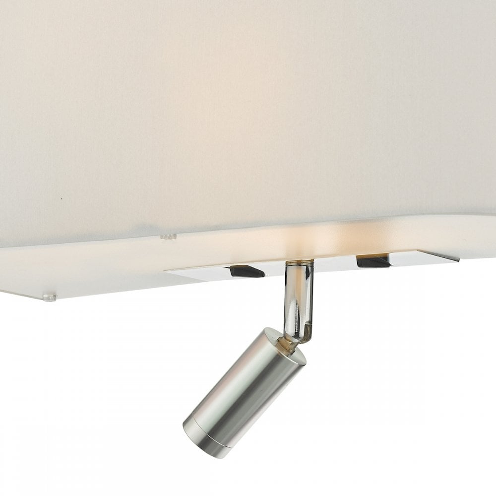 Ronda Modern 3 Light Wall Light With Ivory Shade And Reading Light RON712L