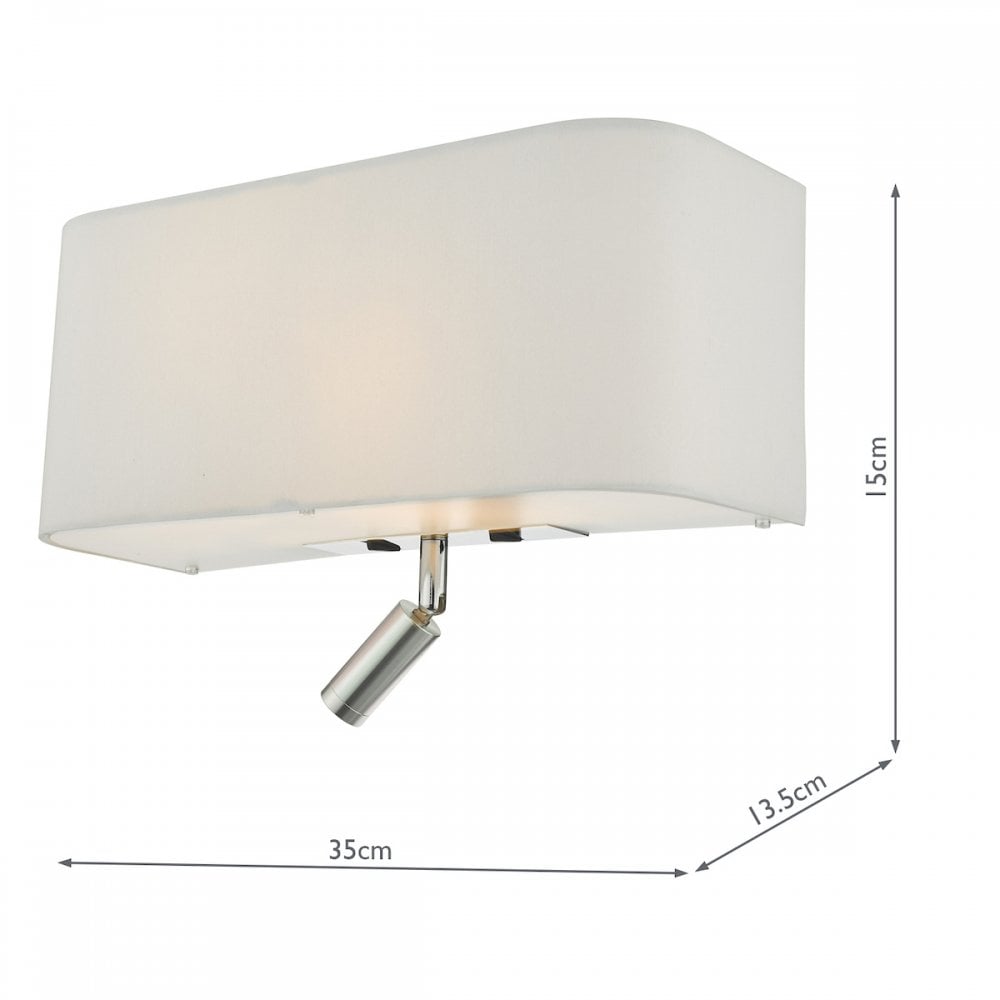 Ronda Modern 3 Light Wall Light With Ivory Shade And Reading Light RON712L
