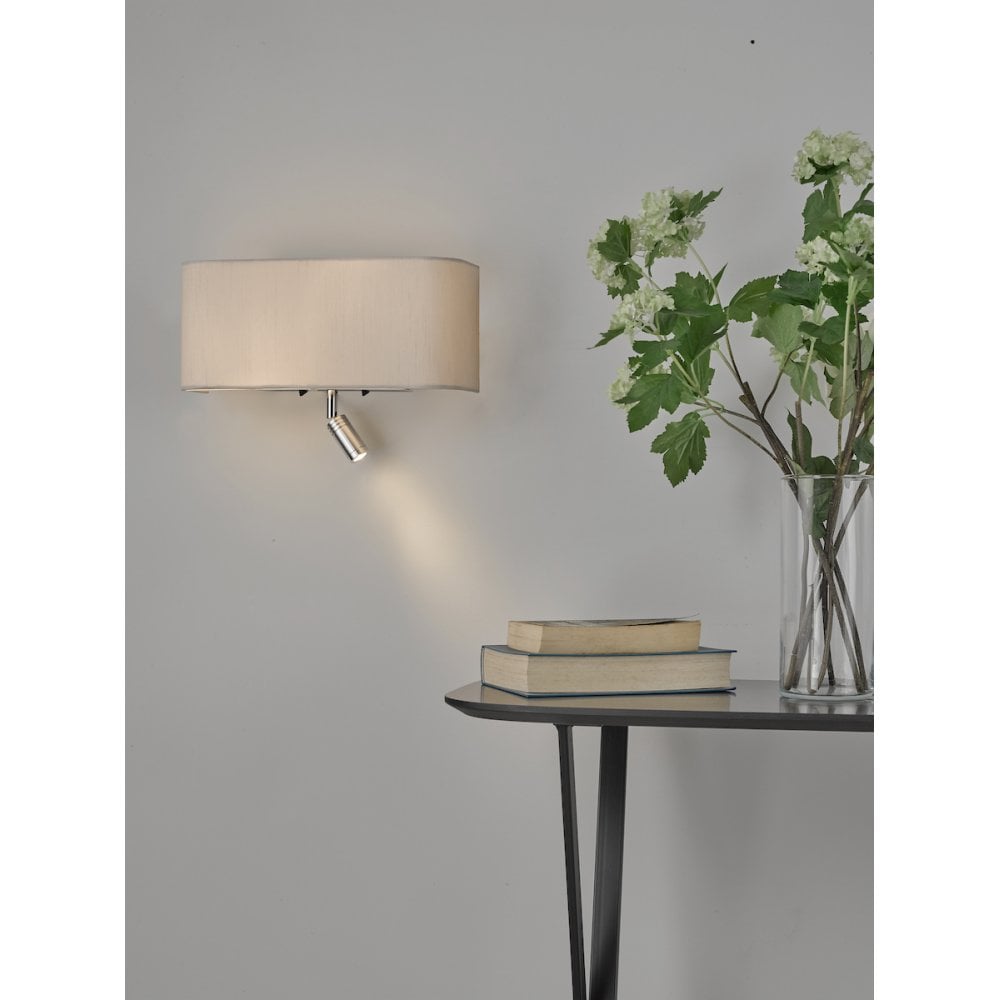 Ronda Modern 3 Light Wall Light With Ivory Shade And Reading Light RON712L
