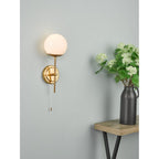 Bombazine Modern Single Wall Light In Natural Brass Finish BOM0735