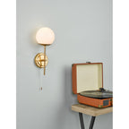 Bombazine Modern Single Wall Light In Natural Brass Finish BOM0735