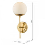Bombazine Modern Single Wall Light In Natural Brass Finish BOM0735