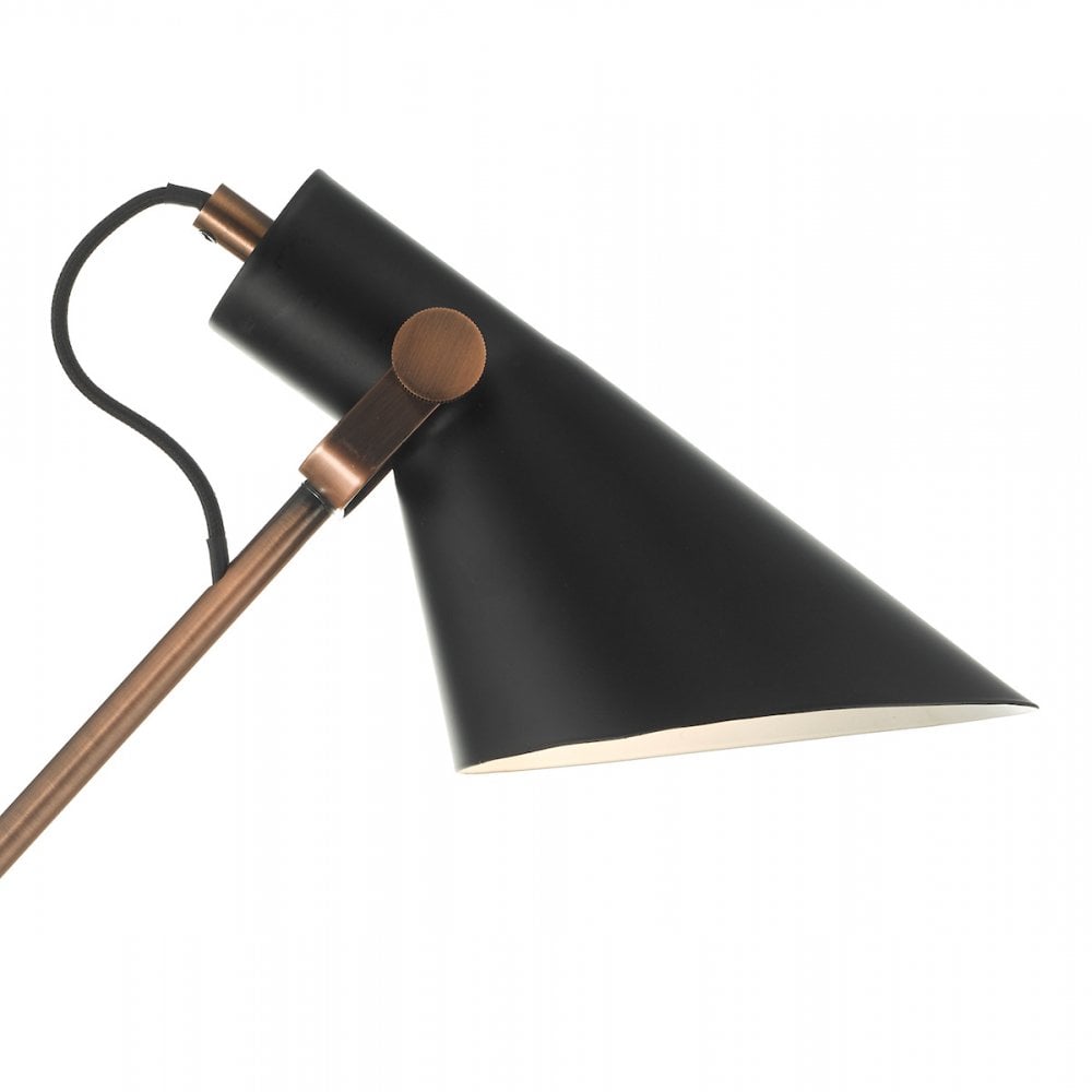 Jack Modern Task Table Lamp In Black And Antique Copper Finish JAC4064