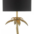 Coco Decorative Floor Lamp In Antique Gold With Black Shade COC4935