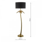 Coco Decorative Floor Lamp In Antique Gold With Black Shade COC4935