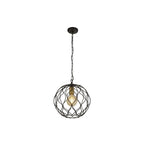 Orb Contemporary Ceiling Pendant Light In Matt Black And Gold Finish