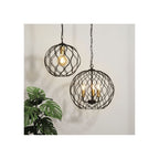 Orb Contemporary Ceiling Pendant Light In Matt Black And Gold Finish