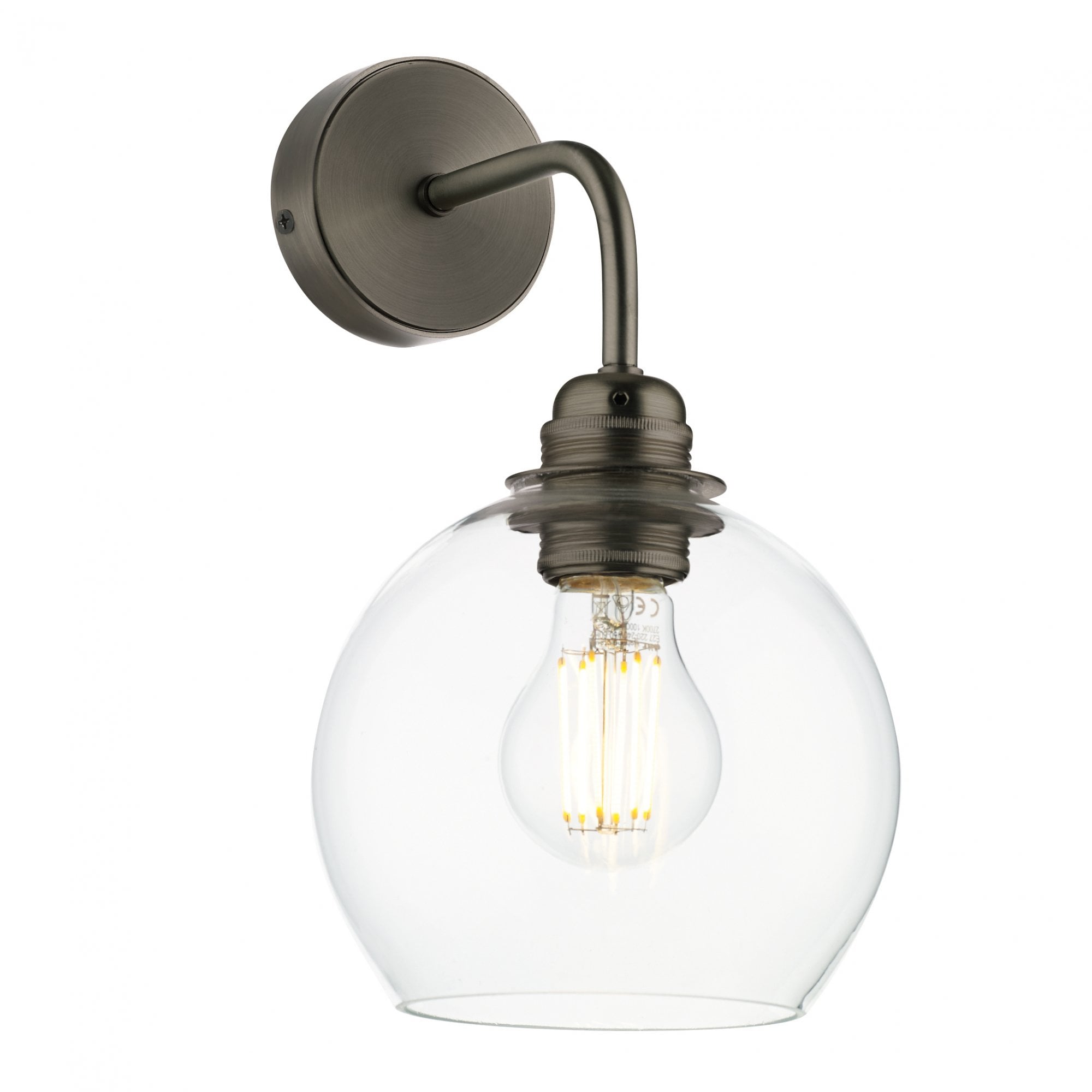 Apollo Traditional Single Wall Light In Antique Brass Finish With Glass Shade APO0775C