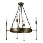Durrell 4 Light Ceiling Pendant Light Fitting Only In Antique Brass Finish DUR0475