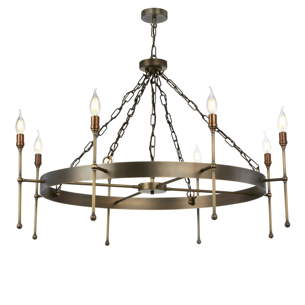 Durrell 8 Light Ceiling Pendant Light In Antique Brass Finish DUR0875