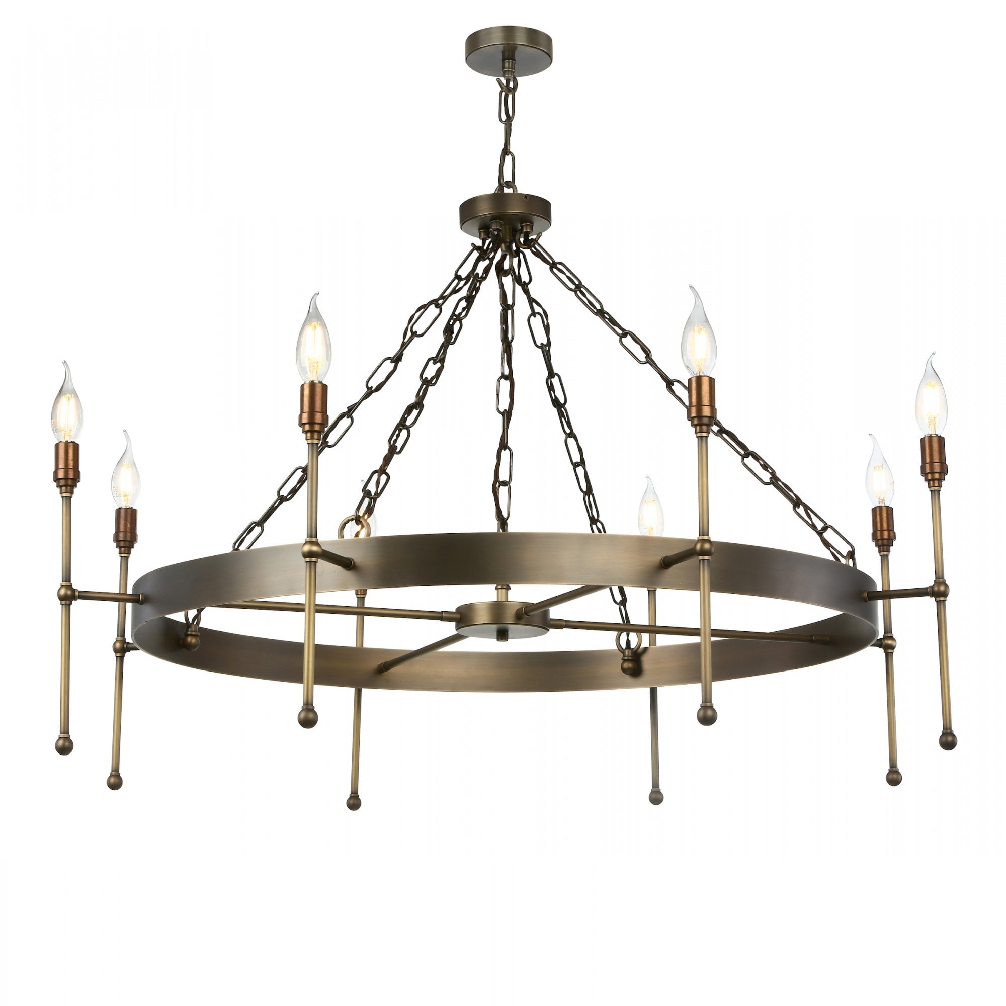 Durrell 8 Light Ceiling Pendant Light In Antique Brass Finish DUR0875