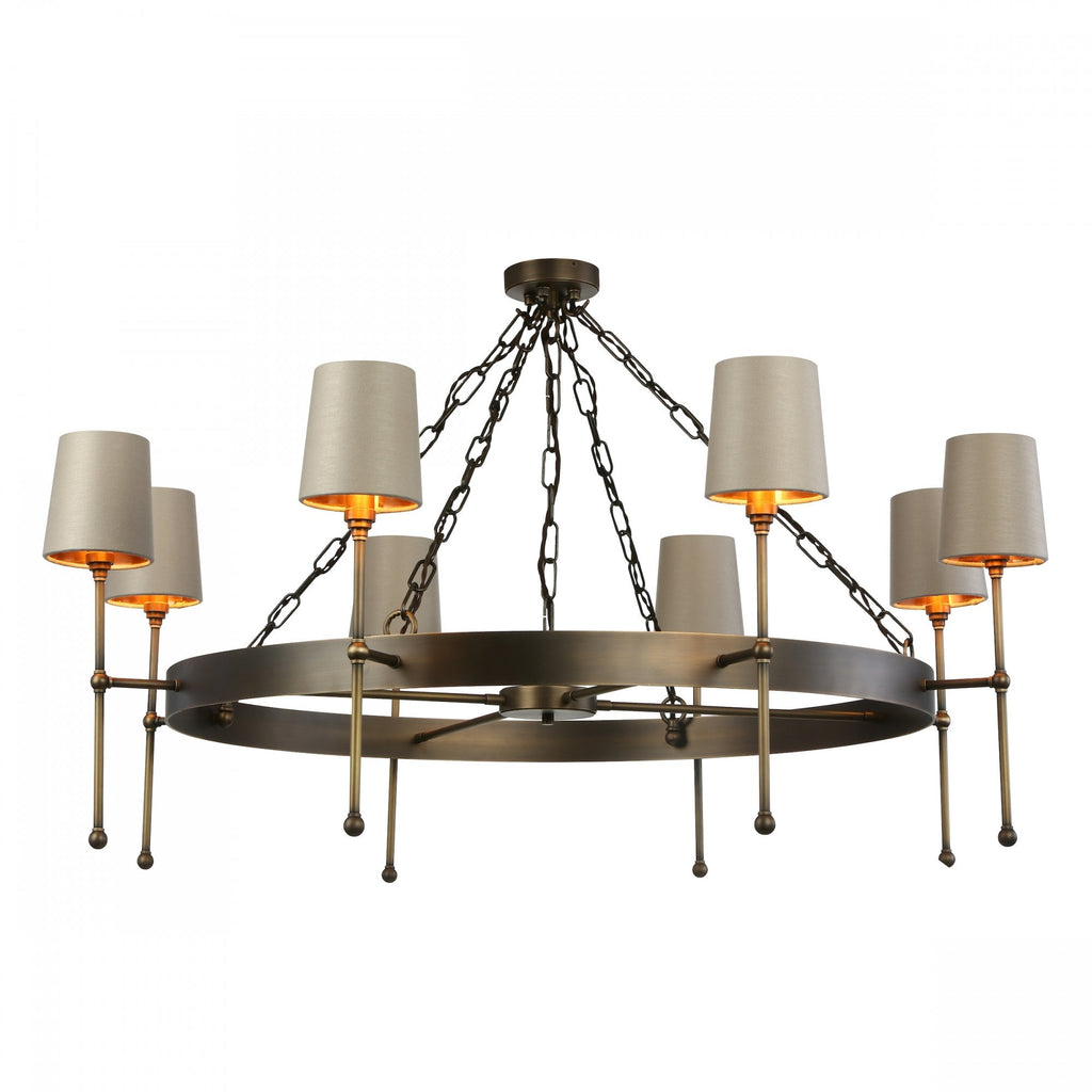Durrell 8 Light Ceiling Pendant Light In Antique Brass Finish DUR0875