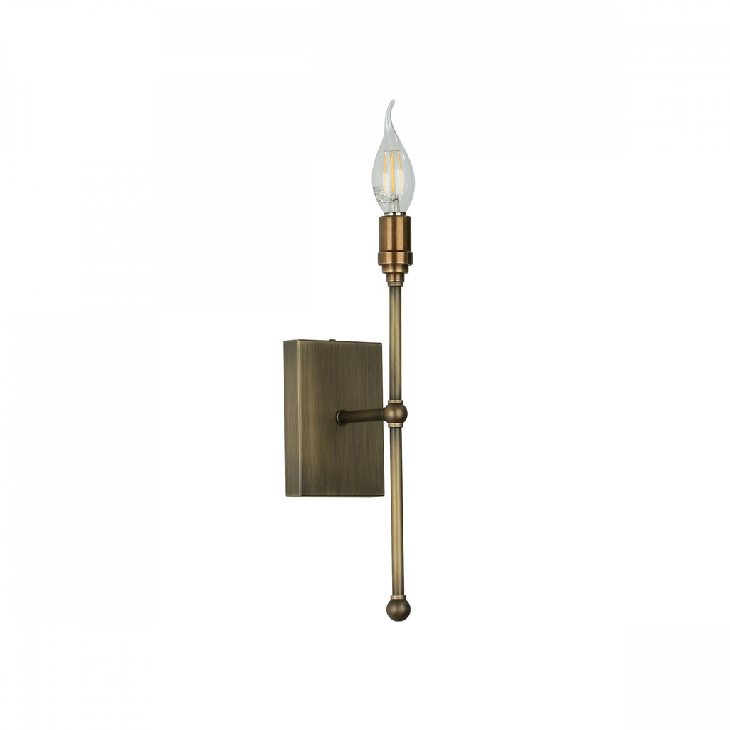 Durrell 1 Light Wall Light Fitting Only In Antique Brass Finish DUR0775