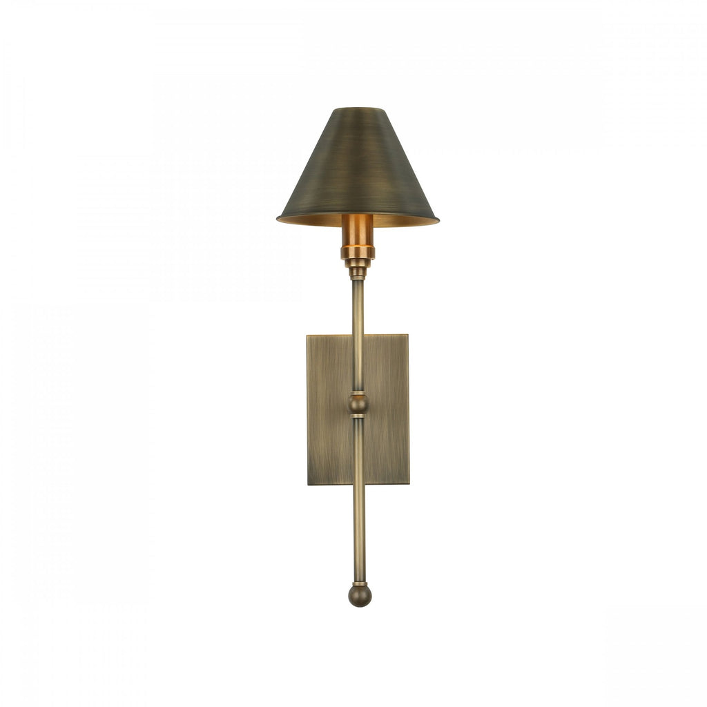 Durrell 1 Light Wall Light Fitting Only In Antique Brass Finish DUR0775