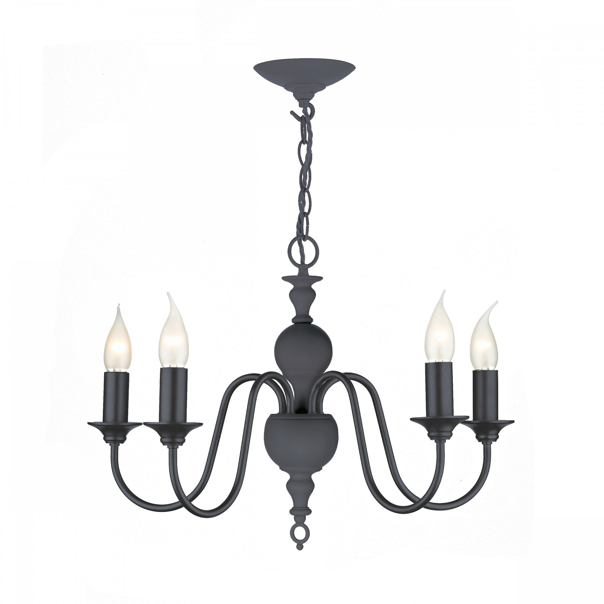 Flemish Stylish 5 Light Ceiling Pendant Light In Smoke Blue Finish FLE0523