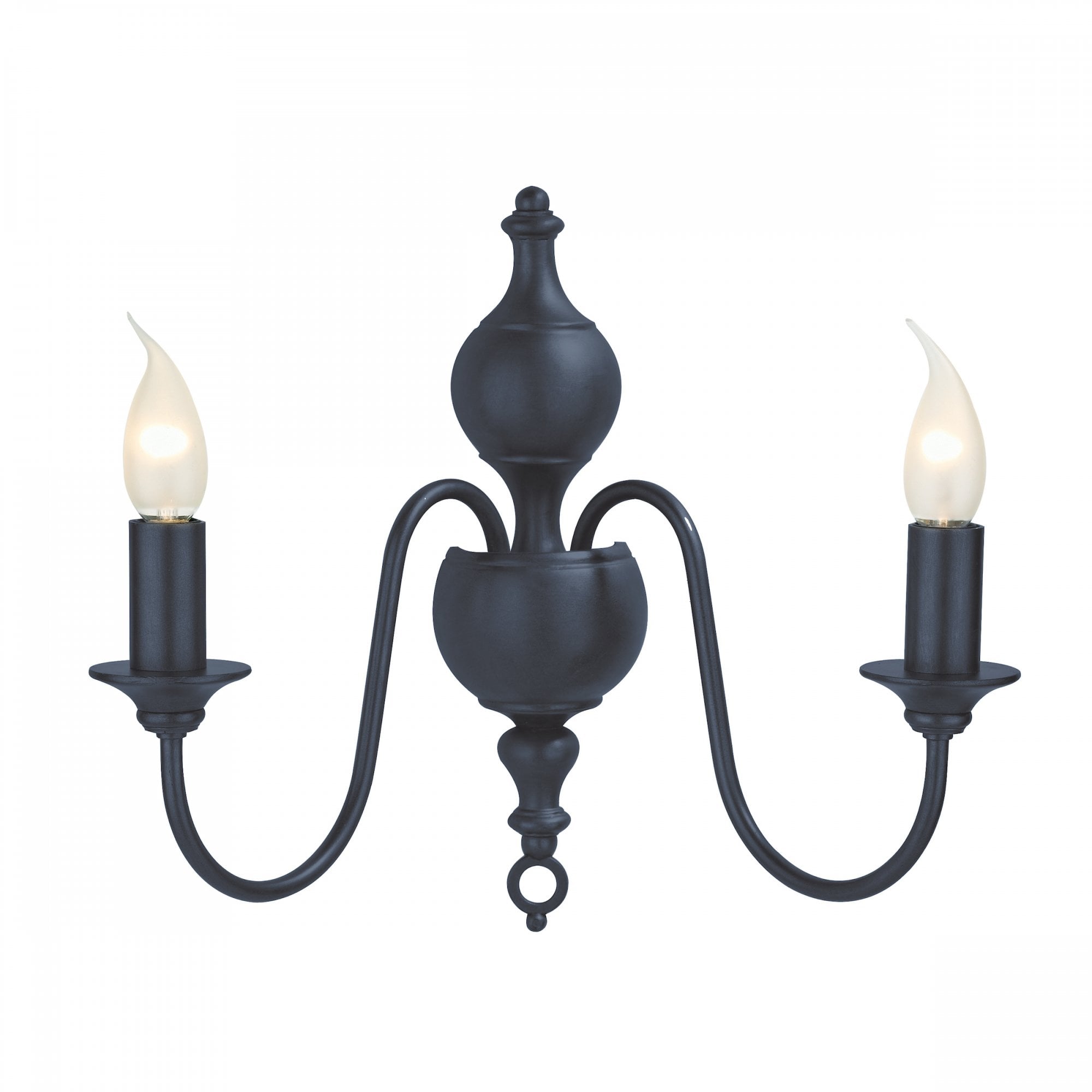 Flemish Stylish 2 Light Wall Light In Smoke Blue Finish FLE0923