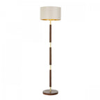 Hunter Stylish 2 Light Floor Lamp Base Only In Butter Brass With Leather Effect HUN4940