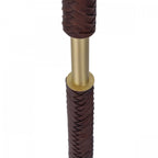 Hunter Stylish 2 Light Floor Lamp Base Only In Butter Brass With Leather Effect HUN4940