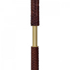 Hunter Stylish 2 Light Floor Lamp Base Only In Butter Brass With Leather Effect HUN4940