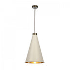 Hyde Modern Large Ceiling Pendant In Cotswold Cream And Antique Brass Finish HYD8612AB