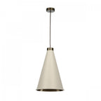 Hyde Modern Large Ceiling Pendant In Cotswold Cream And Antique Brass Finish HYD8612AB