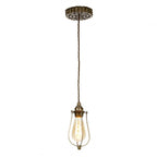 Loxley Industrial Single Ceiling Pendant Light In Bronze Finish With Cage LOX0163