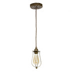 Loxley Industrial Single Ceiling Pendant Light In Bronze Finish With Cage LOX0163