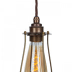 Loxley Industrial Single Ceiling Pendant Light In Bronze Finish With Cage LOX0163