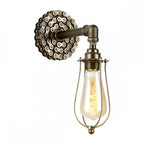 Loxley Industrial Single Wall Light In Bronze Finish With Cage LOX0763