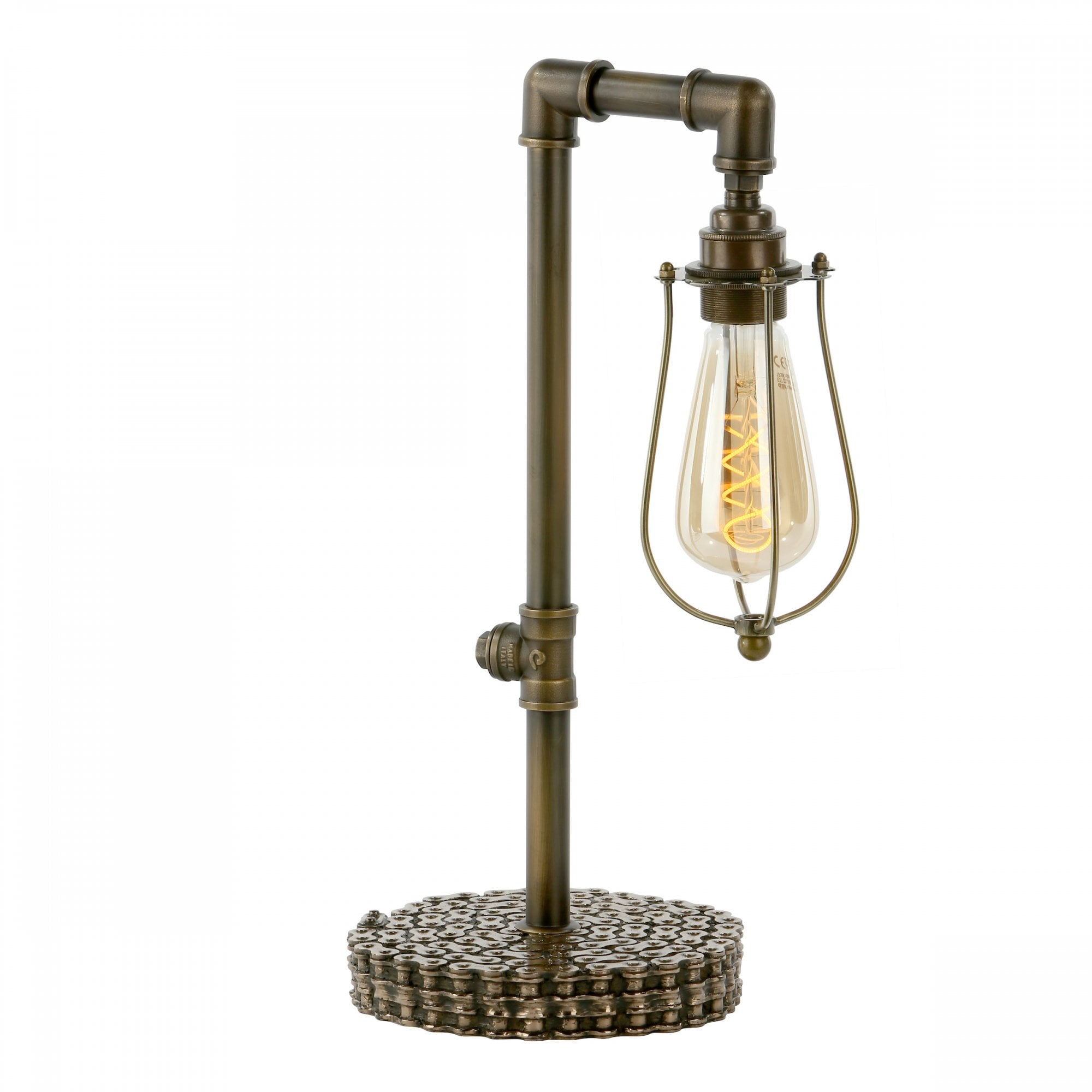 Loxley Industrial Single Table Lamp In Bronze Finish With Cage LOX4263
