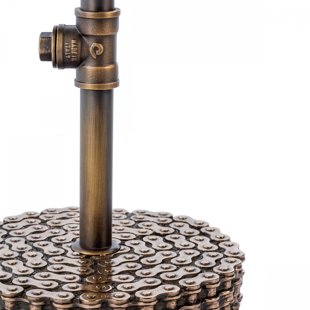 Loxley Industrial Single Table Lamp In Bronze Finish With Cage LOX4263
