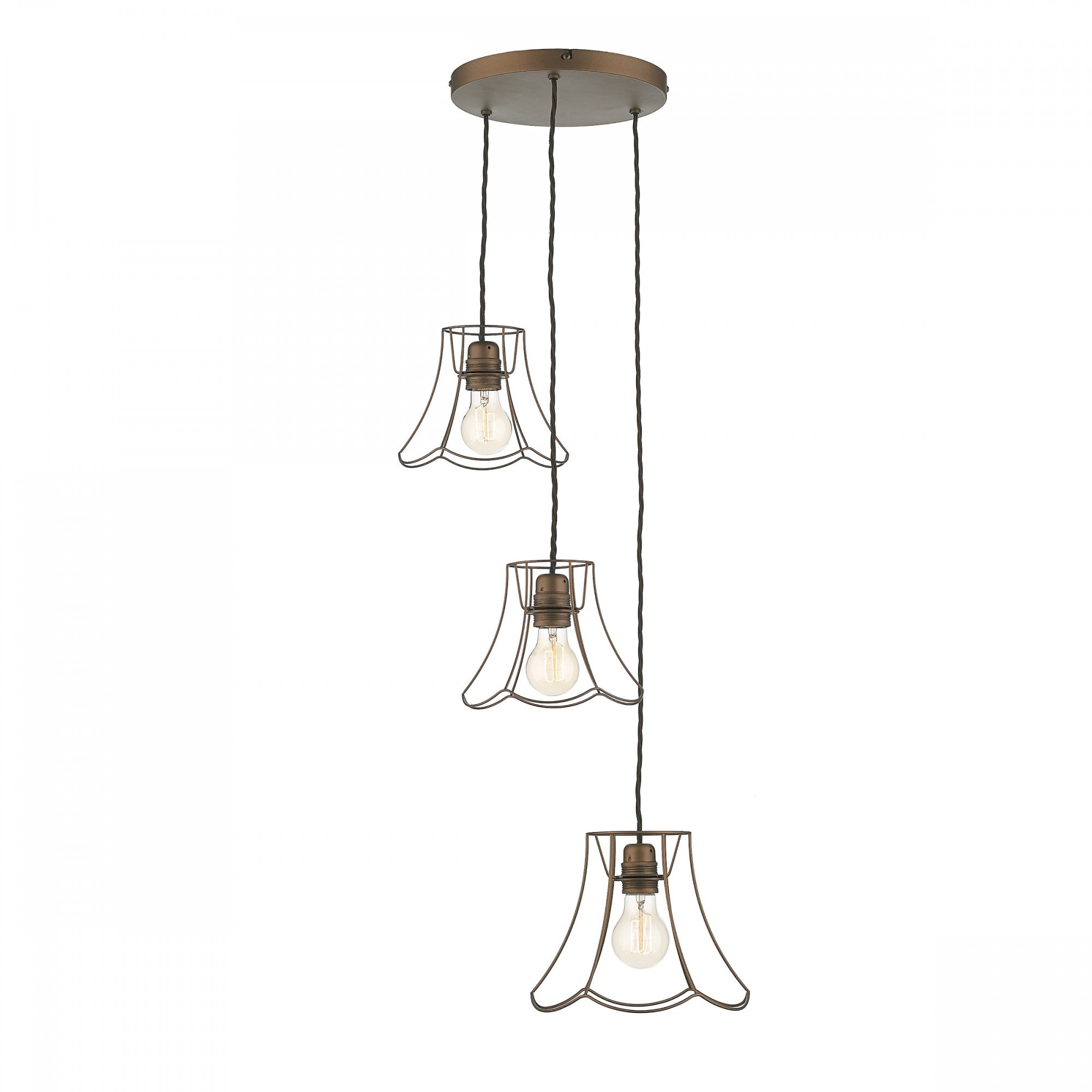 Oregon Contemporary 3 Light Ceiling Pendant Light In Bronze Finish ORE0363