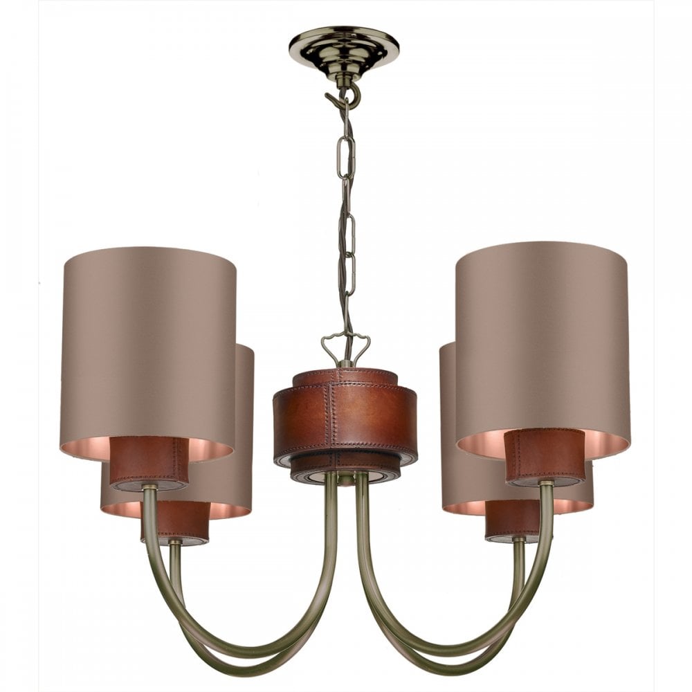 Saddler Stylish 4 Light Ceiling Pendant Light Fitting Only In Antique Brass Finish SA0475