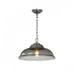 Webster Single Ceiling Pendant Light In Polished Chrome With Smoked Glass WEB0110C