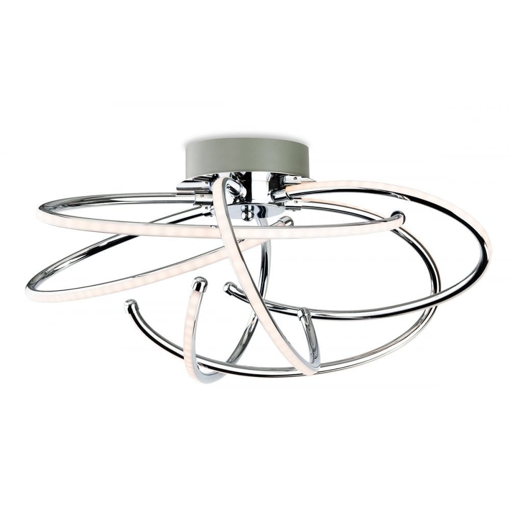 Caprice LED Modern Flush Ceiling Light In Chrome Finish 4851CH