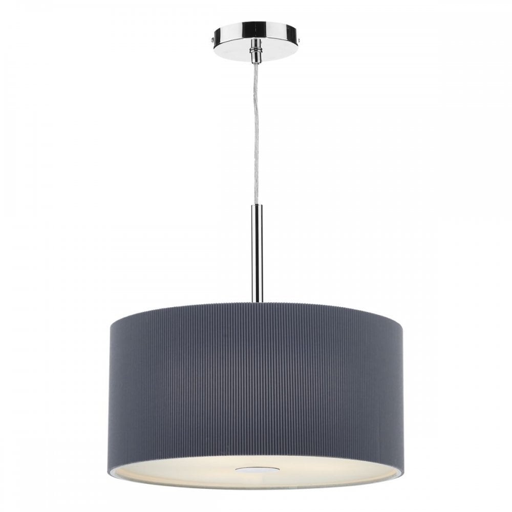 ZAR1039 Zaragoza 40cm Grey 3 Light Modern Ceiling Pendant