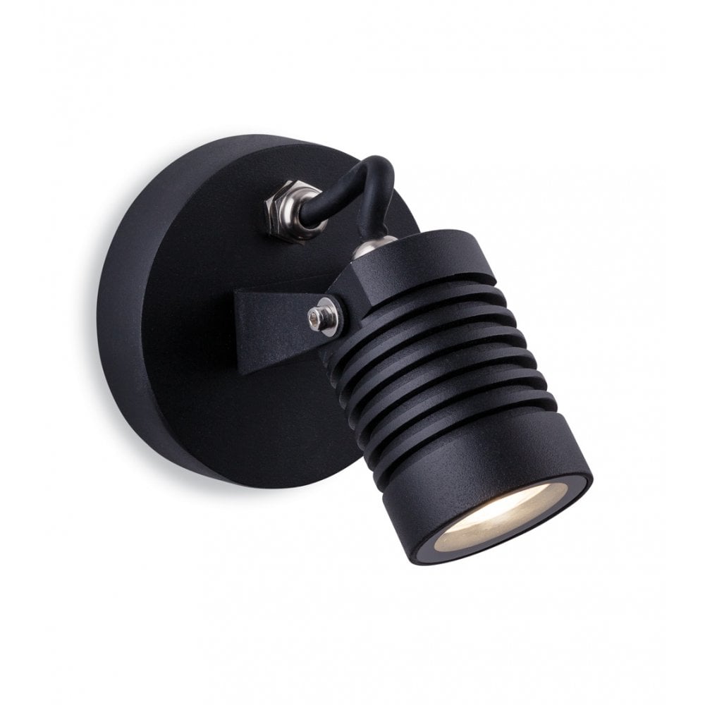 Veron LED Contemporary Outdoor Wall Light In Black Finish 2831BK
