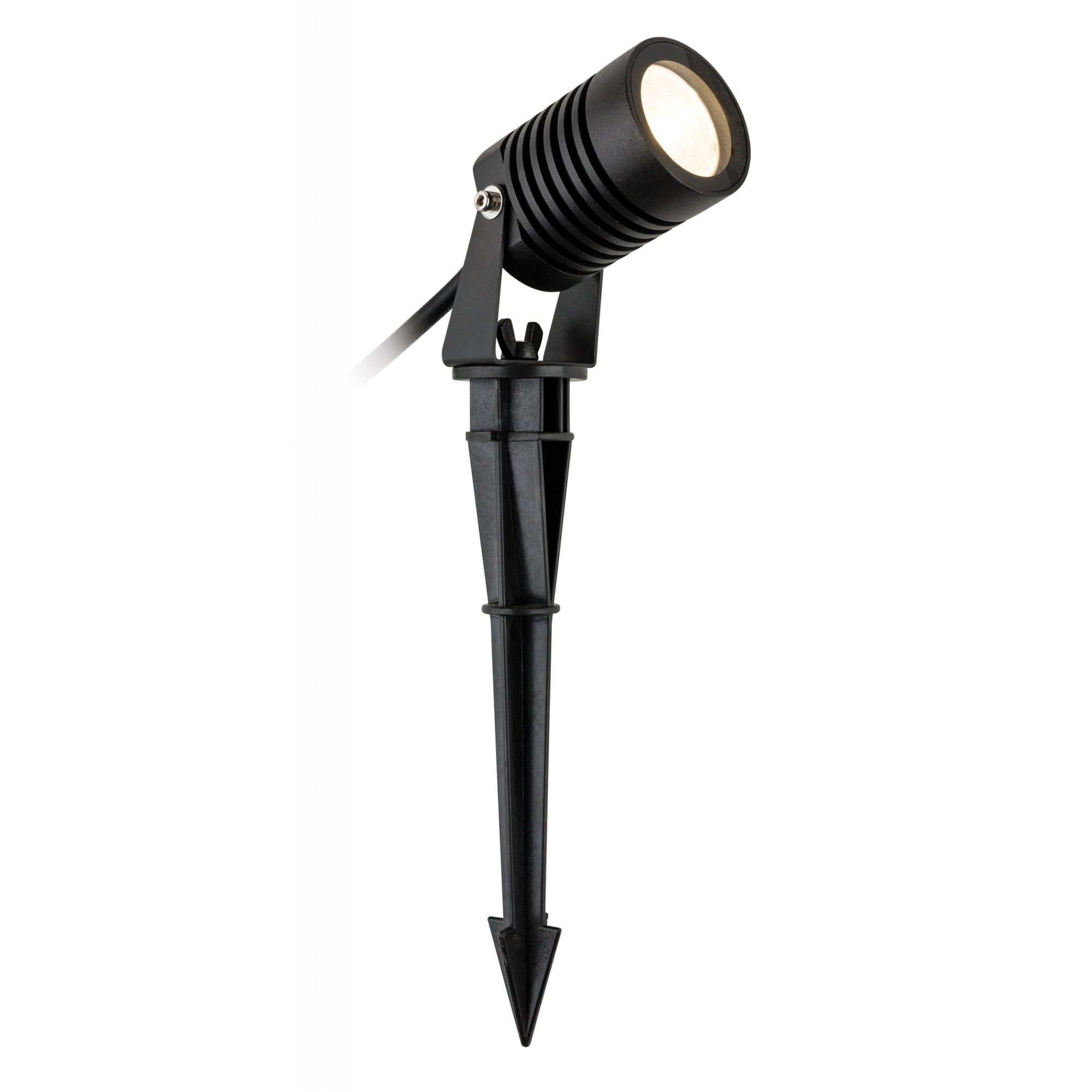 Veron LED Contemporary Outdoor Garden Spike Light In Black Finish - Short Pole 2833BK
